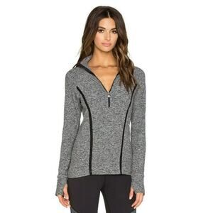 Beyond Yoga Spacedye Lattice Half-Zip Long Sleeve Pullover Heather Grey Large
